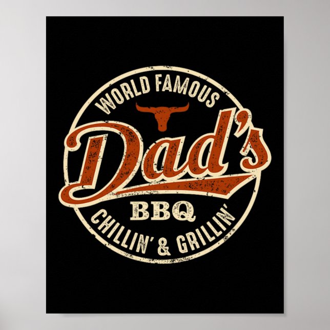 Affiche Papa's Bbq Chilling Et Grilling Vintage (Devant)