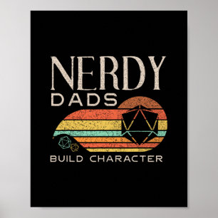 Affiche Papas nerds construisent le caractère Funny Rpg Ga