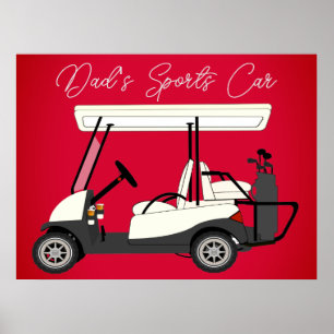 Affiche Papa's Sports Voiture Golf Panier Imprimer l'affic