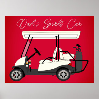 Affiche Papa's Sports Voiture Golf Panier Imprimer l'affic
