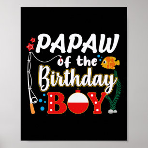 Affiche Papaw du garçon fêté Famille assortie de pêche