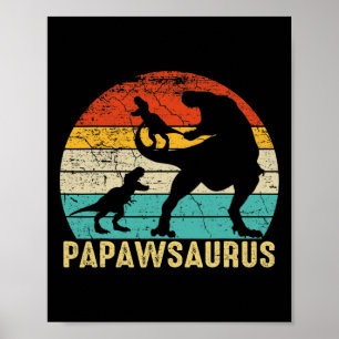 Affiche Papawsaurus Rex Papaw Dinosaure 2 Enfants Fête des