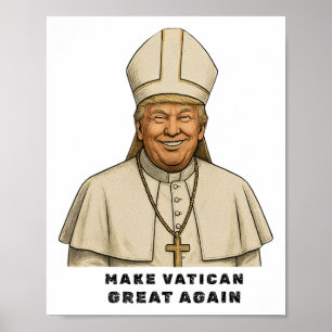 Affiche Pape Trump Drôle Trump Vatican Chrétien Rétro Chu