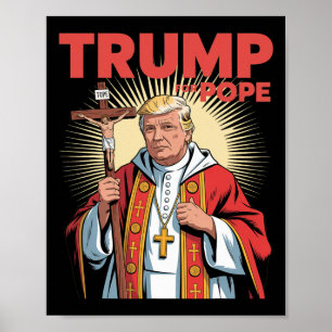 Affiche Pape Trump Drôle Trump Vatican Chrétien Rétro Chu