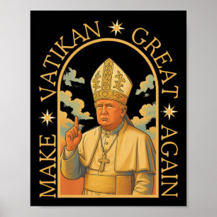 Affiche Pape Trump Drôle Trump Vatican Chrétien Rétro Chu