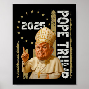 Affiche Pape Trump Drôle Trump Vatican Chrétien Rétro Chu