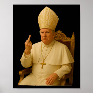Affiche Pape Trump Drôle Trump Vatican Chrétien Rétro Chu