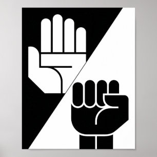 Affiche Paper bat Rock – Art minimaliste noir et blanc