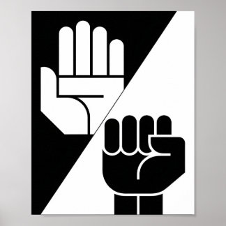 Affiche Paper bat Rock – Art minimaliste noir et blanc