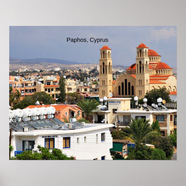 Affiche Paphos, Chypre pittoresque vue, (Devant)