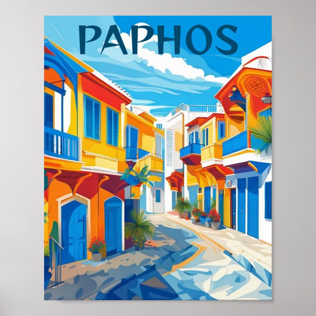 Affiche Paphos City, Chypre souvenir (Devant)