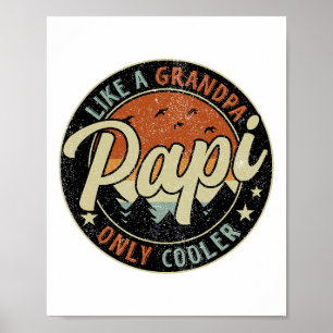 Affiche Papi Comme Un Grand-Père Uniquement Glacière Vinta