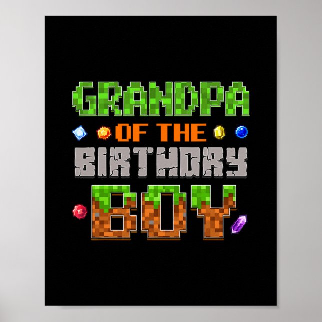 Affiche Papi du garçon de la fête d'anniversaire Vidéo jou (Devant)