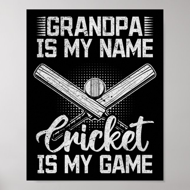 Affiche Papi est mon nom Cricket est mon jeu - Cricket Gr (Devant)