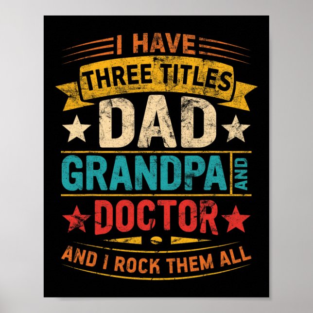 Affiche Papi grand-père pour hommes Dr Papa drôle Fête des (Devant)