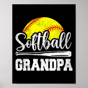 Affiche Papi softball Joueur de softball Jour de match Fêt