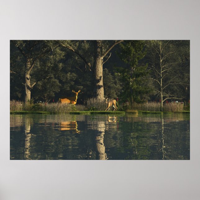 Affiche papier 30" x 24" avec l'image "Effrayée" (Devant)