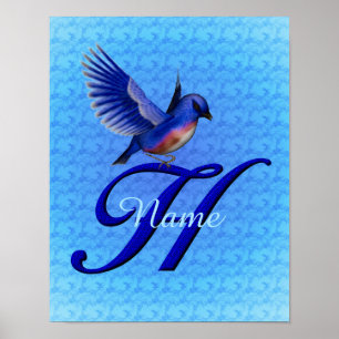 Affiche Papier à en-tête Monogramme Initial H Personnalisé