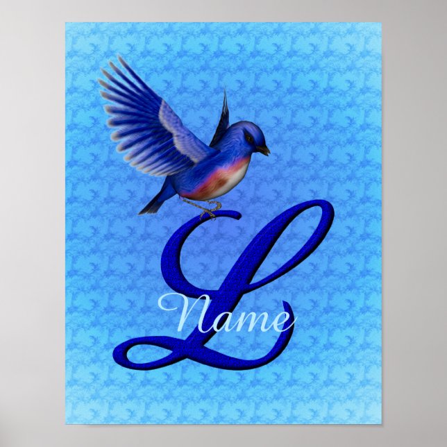 Affiche Papier à en-tête personnalisé Monogramme Initiale  (Devant)
