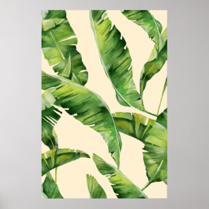 Affiche Papier à feuille de banane tropicale