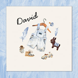 Affiche Papier aquarelle Jouets Vintage Bleu Art de la Nur