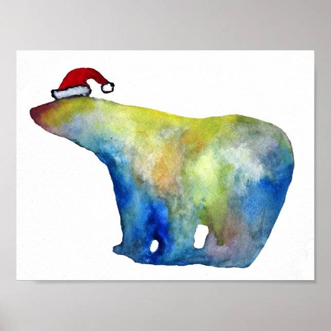 Affiche Papier d'affiche de valeur de l'aquarelle Bear Pèr (Devant)