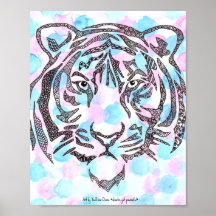 Papier d'affiche Motif Tiger Tessellation