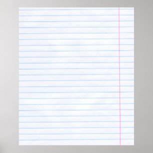 Affiche Papier de cahier texture de papier lignes