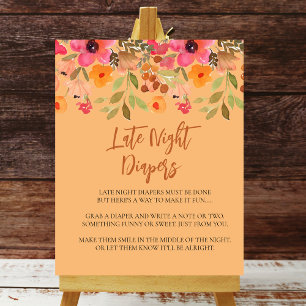Affiche Papier de nuit Signaler rose Pêche Fleurs de Jardi