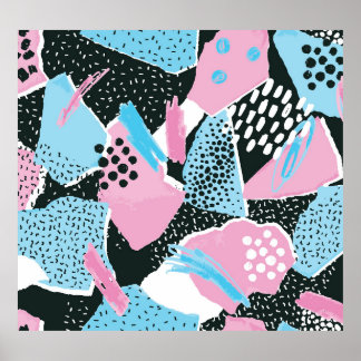 Affiche Papier déchiré Abstrait, Collage rétro.