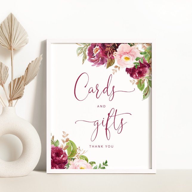 Affiche Papier doré rose rousse Bourgogne Cartes et cadeau (Créateur téléchargé)