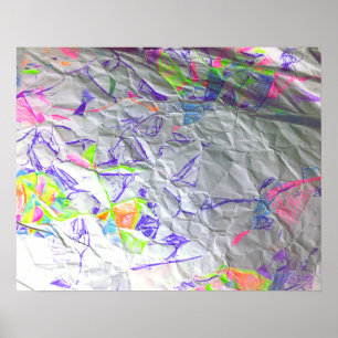 Affiche Papier effondré Scribble Art moderne Abstrait Impr