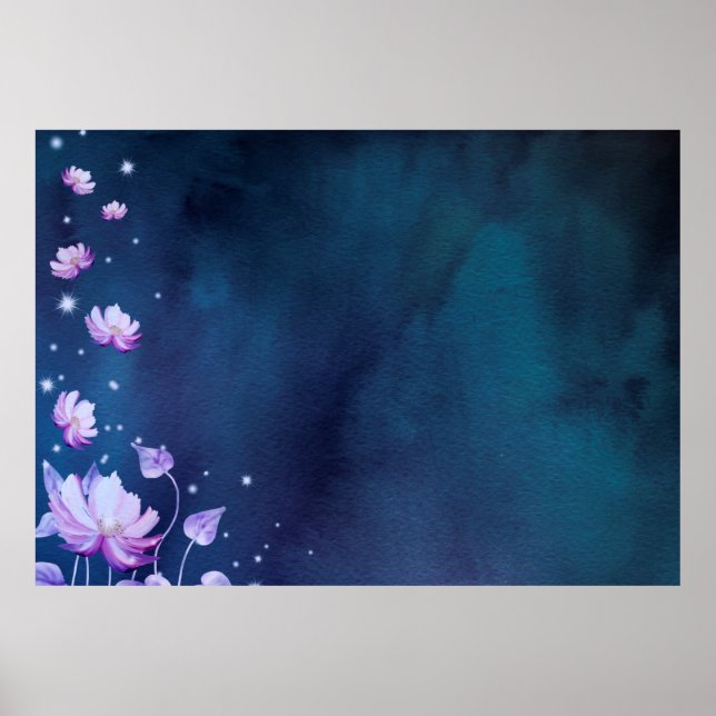 Affiche Papier fleur en fleurs vintage (Devant)