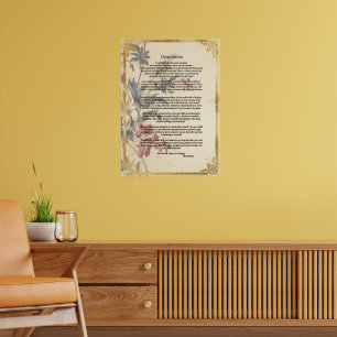 Affiche Papier floral vintage Desiderata par Max Ehrman