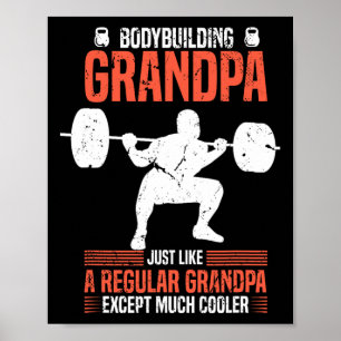 Affiche Papier gym musculation grand-père forme fitness