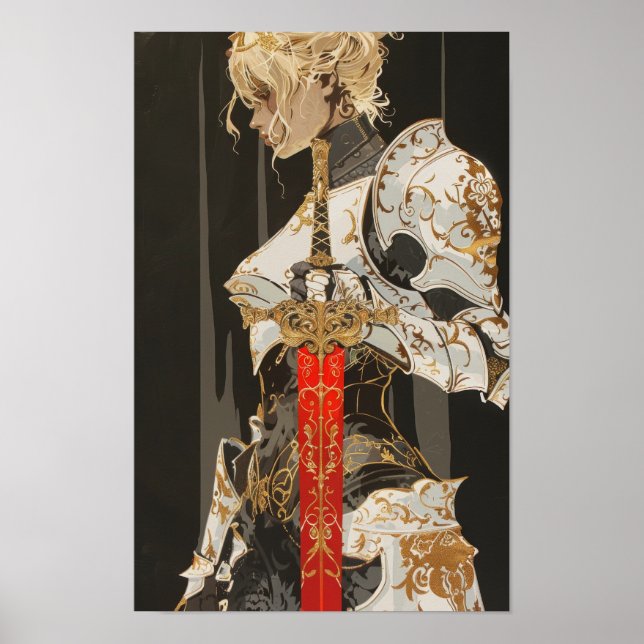 Affiche Papier noir Double exposition Blanc Rouge SW Abstr (Devant)