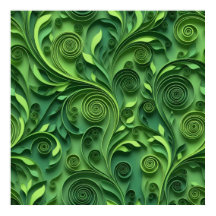 Papier numérique à motif de quilling vert