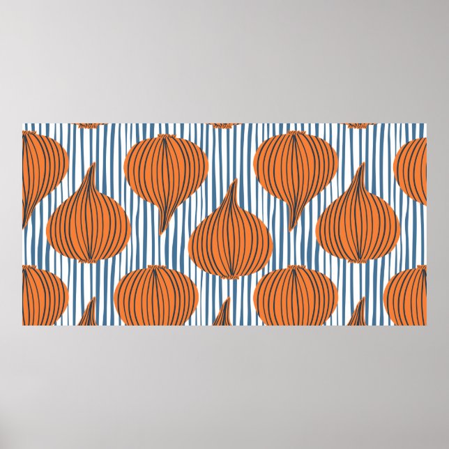 Affiche Papier peint à base d'ampoule d'oignon dessiné à l (Devant)