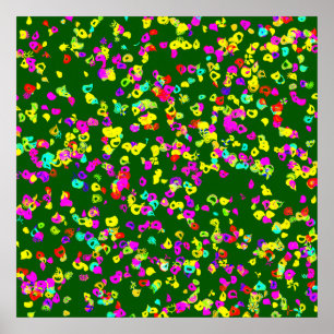 Affiche Papier peint à motif de fresques florales abstrait