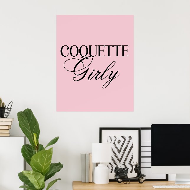 Affiche Papier peint à ruban féminin mignon (Bureau à domicile)