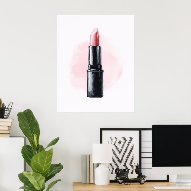 Affiche Papier peint à ruban féminin mignon  (Bureau à domicile)