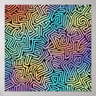 Affiche Papier peint à tessellation lumineuse complexe