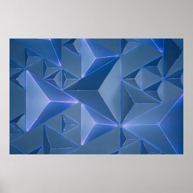 Affiche Papier peint abstrait bleu (Devant)