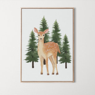 Affiche Papier Peint Animaux de la Forêt en Aquarelle pour
