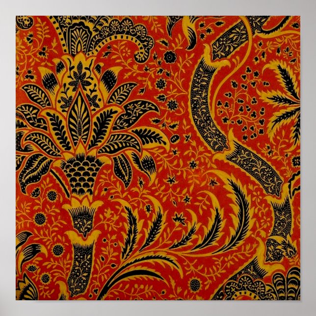 Affiche Papier peint antique William Morris India (Devant)