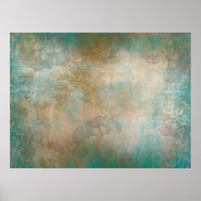 Affiche papier peint arrière - plan grunge feuille (Devant)