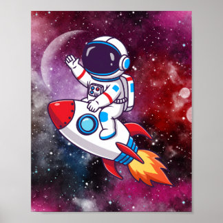 Affiche Papier peint aventure spatiale amusante