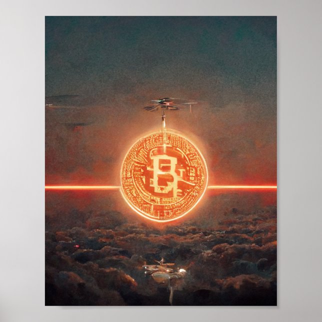 Affiche Papier peint Bitcoin (Devant)