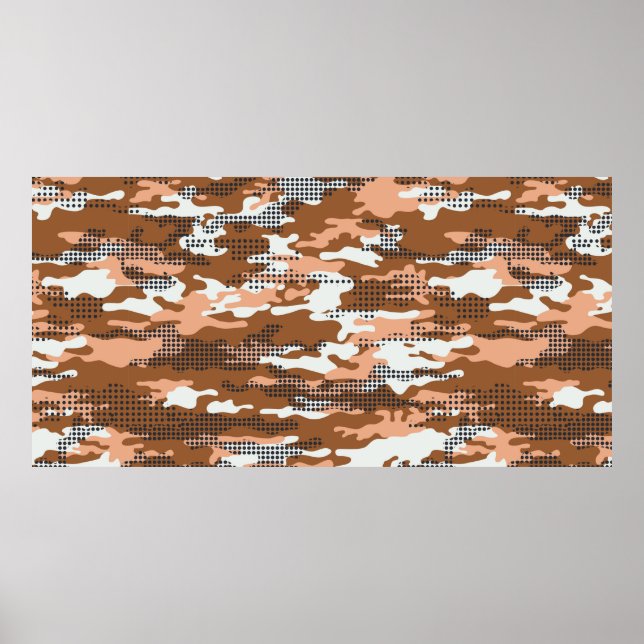 Affiche Papier peint Camouflage à couture abstraite pois (Devant)