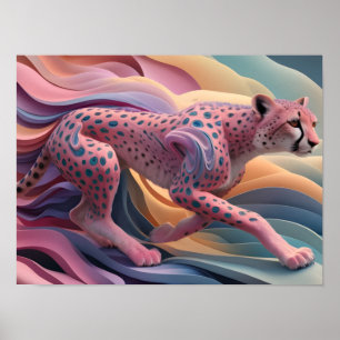 Affiche Papier peint couleur pastel Cheetah Abstrait